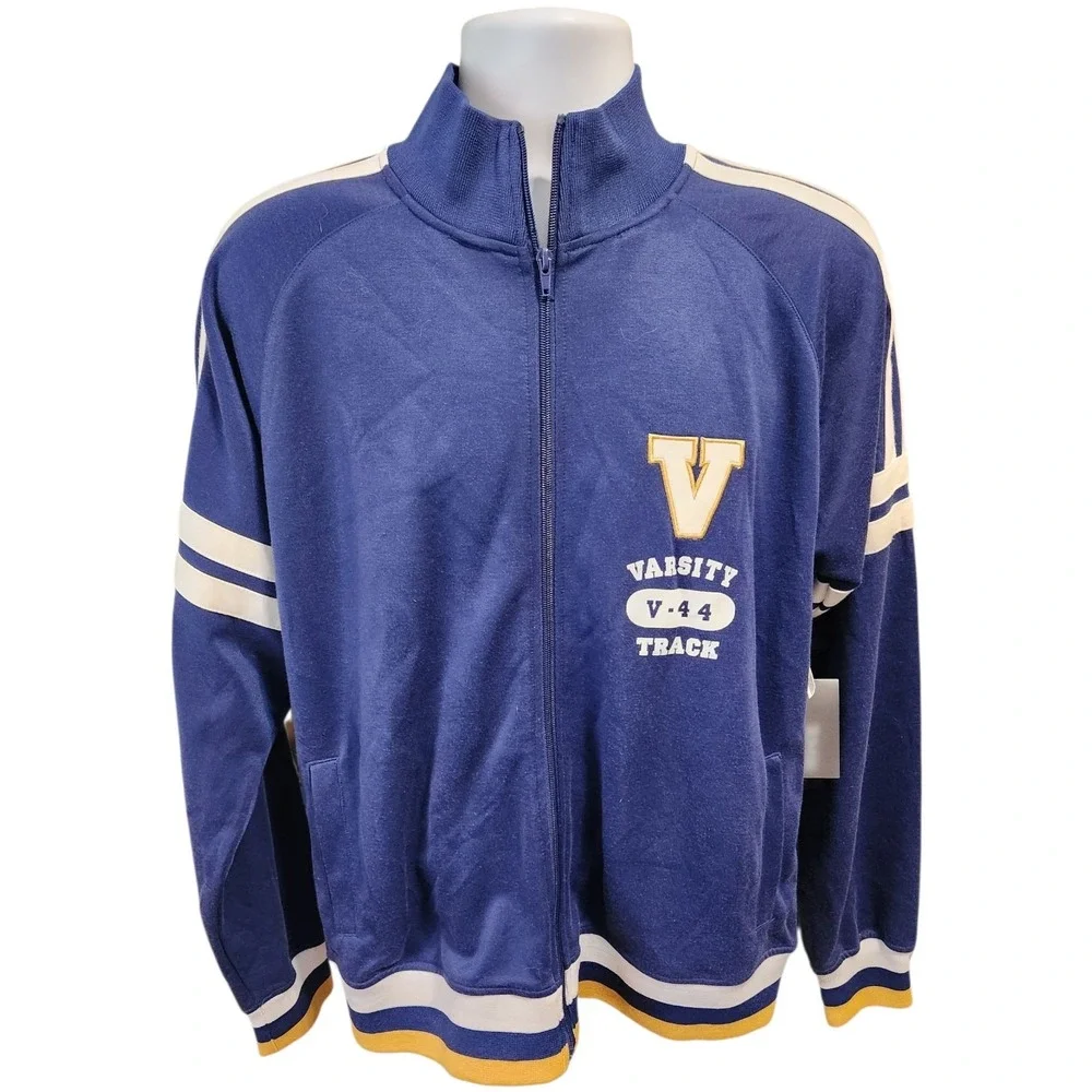 Jack Track & Field Mens Varsity Track Jacket Blue Ravine V-44 Large S06-8058